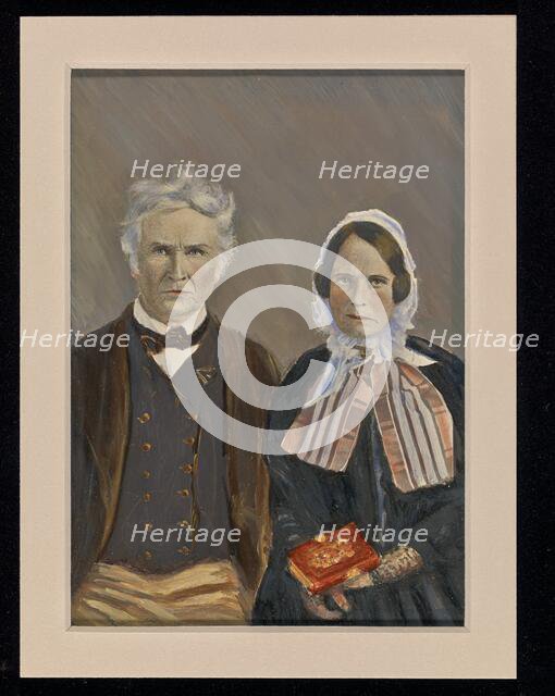 Portrait of a couple, about 1850-1860. Creator: Unknown.