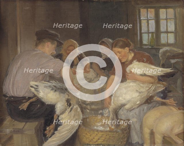 Plucking the Geese, 1904. Creator: Anna Kirstine Ancher.