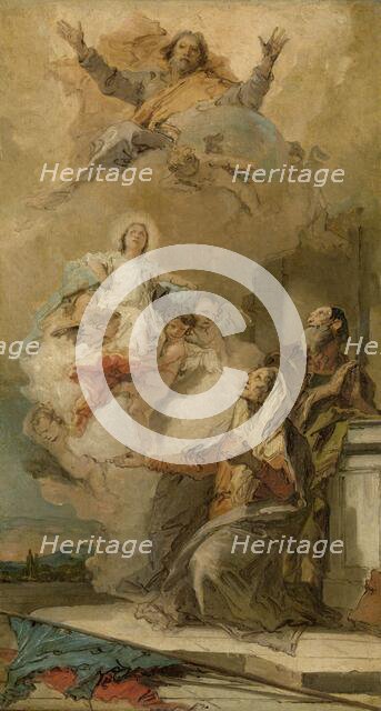 The Immaculate Conception (Joachim en Anna receiving the Virgin Mary from God the Father), c.1757-c. Creator: Giovanni Battista Tiepolo.