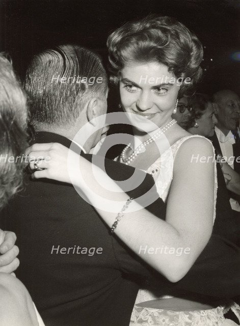 Princess Margaretha of Sweden at a gala dinner, Grand Hotel, Stockholm, 28 February 1958. Artist: Unknown