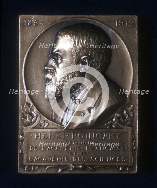 Plaquette commemorating the death of Henri Poincare, French mathematician, 1912. Artist: Unknown