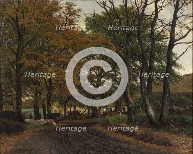 Path under ancient trees, 1882. Creator: Viggo Christian Frederik Vilhelm Pedersen.