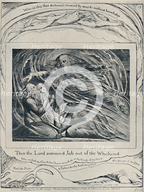 The Lord Answering Job Out of the Whirlwind. From 'Job.', c1780-1820, (1923). Artist: William Blake.