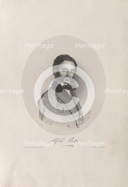 Portrait of the cellist and composer Alfredo Piatti (1822-1901) , 1858. Creator: Kaiser, Eduard (1820-1895).