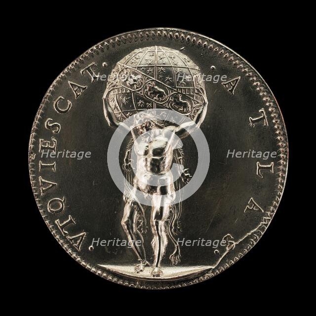 Hercules Bearing the Globe [reverse], 1557. Creator: Gianpaolo Poggini.