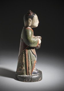 Altar Attendant (Tongja) Holding a Turtle (image 2 of 4), 18th century. Creator: Unknown.
