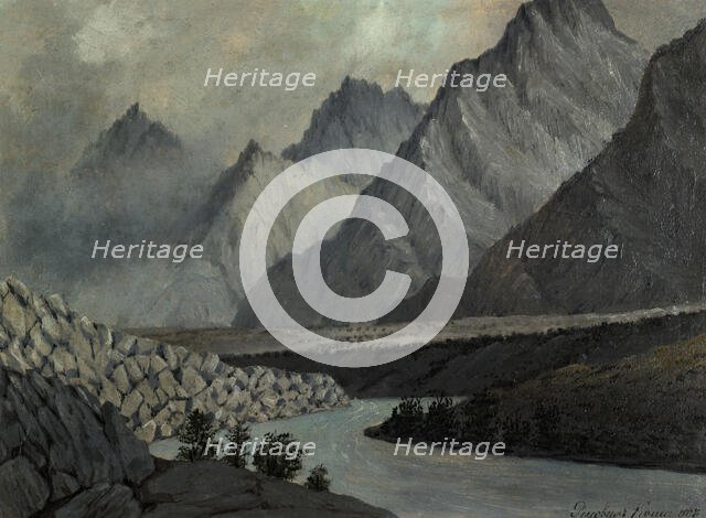 View of the Katun' River Valley, 1850-1899. Creator: Pavel Mikhailovich Kosharov.