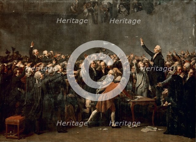 The Tennis Court Oath on 20 June 1789. Artist: Couder, Auguste (1790-1873)