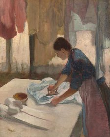 Woman Ironing, begun c. 1876, completed c. 1887. Creator: Edgar Degas.