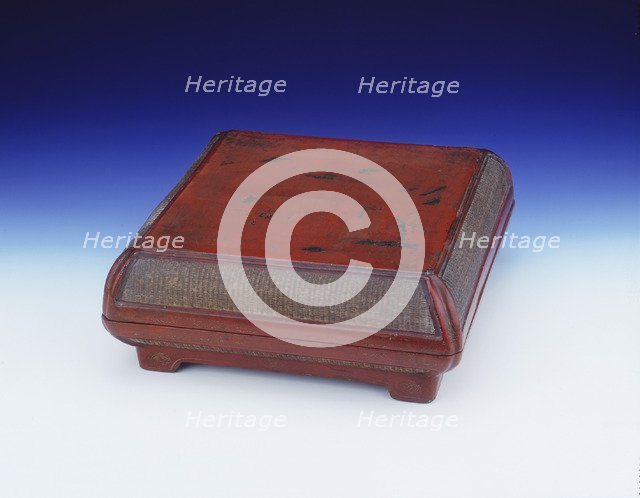 Red lacquer and basketwork box, Late Ming dynasty, China, 1600-1644. Artist: Unknown