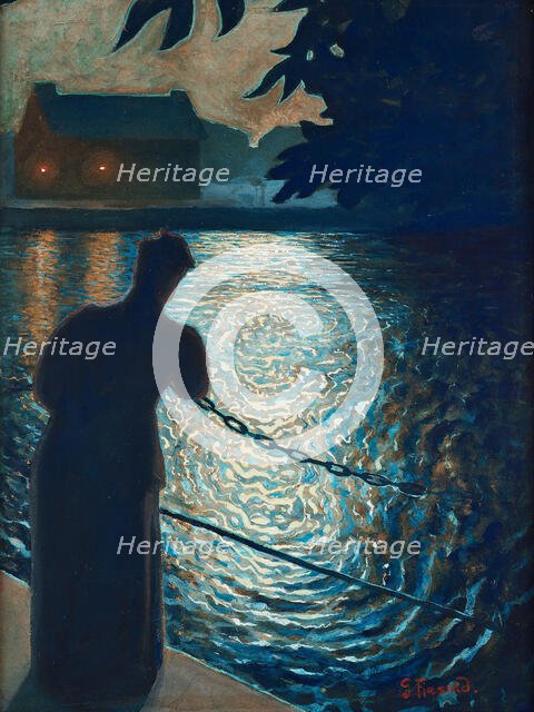 Moonlit scene, Örebro, 1897. Creator: Fjaestad, Gustaf (1868-1948).