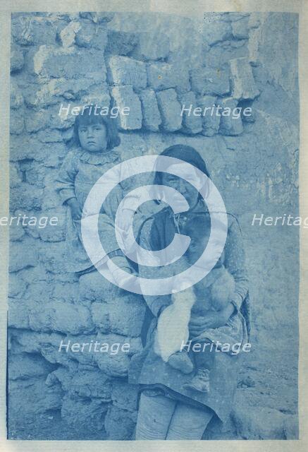 A Pueblo woman with two children (image 1 of 2), c.1890. Creator: Charles Fletcher Lummis.
