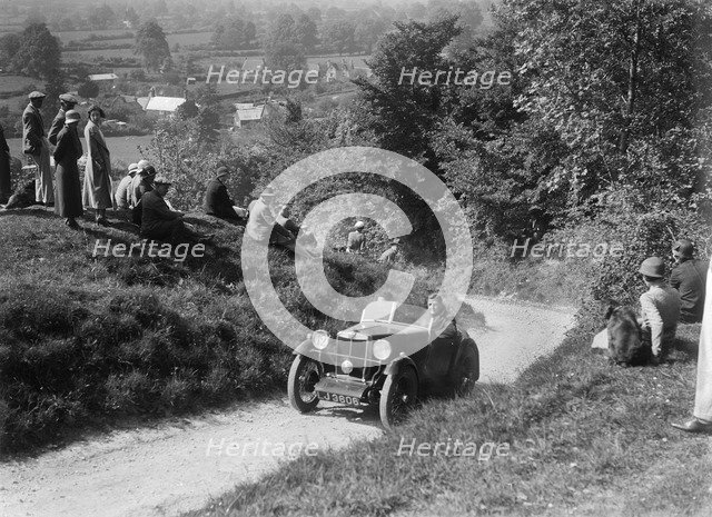 1931 MG M type taking part in a West Hants Light Car Club Trial, 1930s. Artist: Bill Brunell.