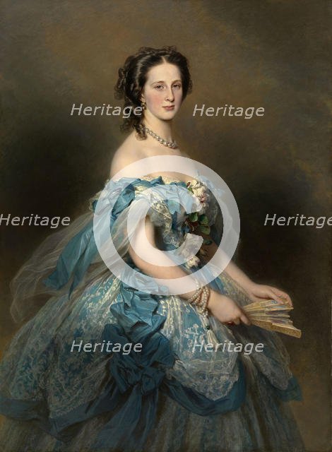 Portrait of Grand Duchess Alexandra Iosifovna of Saxe-Altenburg (1830-1911), 1859. Creator: Winterhalter, Franz Xavier (1805-1873).