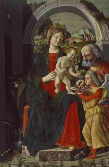 The Holy Family with an Angel, c1485. Creator: Baldassare d'Este.