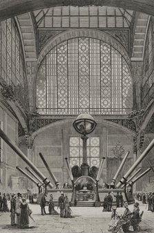 Interior of the Copper Pavilion at the Champ de Mars, Paris Exposition, 1878.  Creator: Unknown.