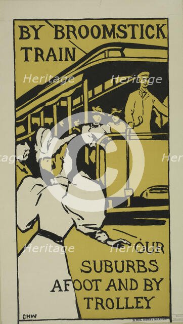 By broomstick train, c1895 - 1911. Creator: Unknown.