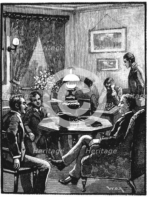 Sitting room at YMCA, Exeter Hall, London, 1887. Artist: Unknown