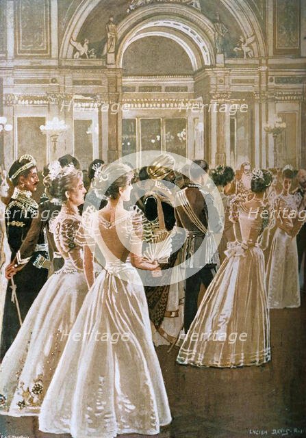 'The State Reception at Buckingham Palace: Entrance of the Prince and Princess of Wales', (c1897). Creator: E&S Woodbury.