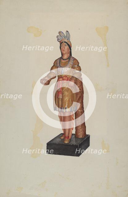 Cigar Store Indian, 1935/1942. Creator: Flora Merchant.