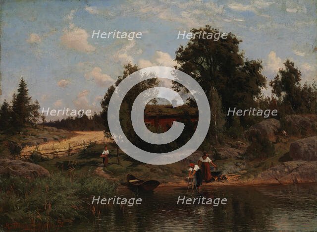 Finnish archipelago landscape, 1872. Creator: Hjalmar Munsterhjelm.