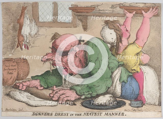 Dinners Drest in the Neatest Manner, October 1811., October 1811. Creator: Thomas Rowlandson.