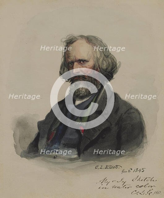 Portrait of a Man, 1845. Creator: Charles Loring Elliott.