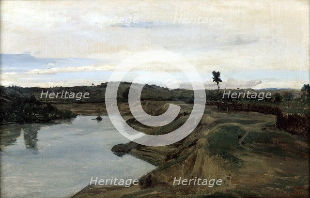 'Poussin's Walk, The Roman Campagna', 1826-1828. Artist: Jean-Baptiste-Camille Corot    