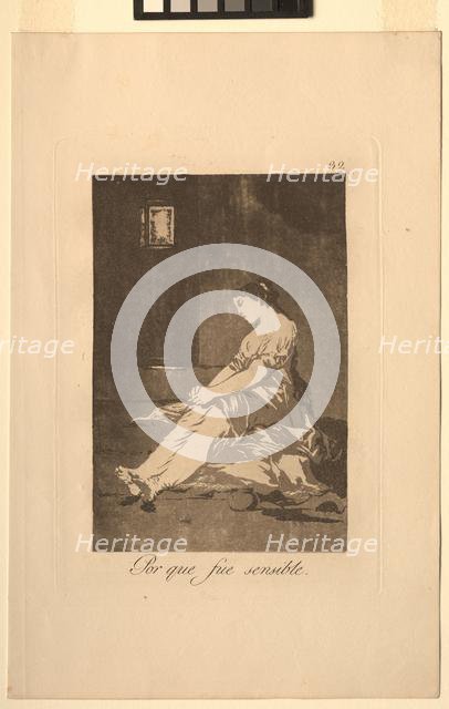 Caprichos: Because She Was Susceptible.. Creator: Francisco de Goya (Spanish, 1746-1828).