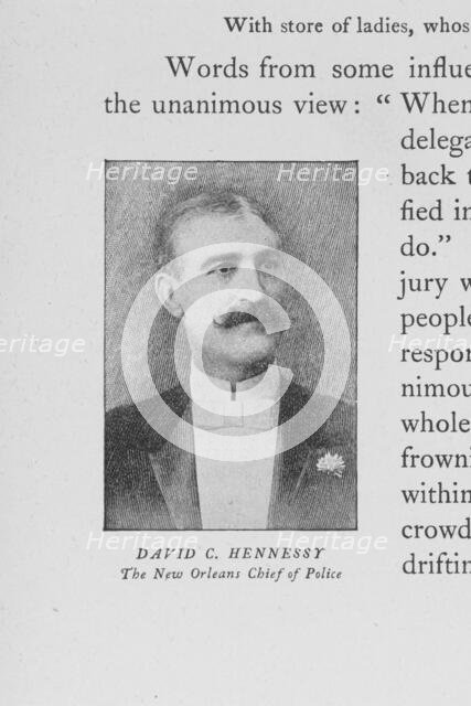David C. Hennessy the New Orleans chief of police, 1897. Creator: Unknown.