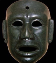 Mayan mask of polished stone. Artist: Unknown