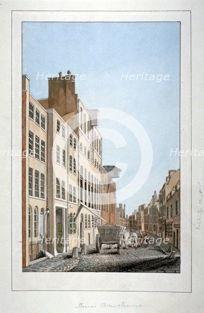 View of Meux's Brewery and a horse and cart in Clerkenwell Road, Finsbury, London, c1805. Artist: Anon