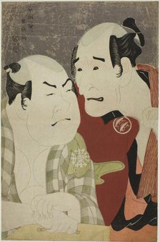 The actors Nakajima Wadaemon (R) as Bodara Chozaemon and Nakamura Konozo (L)..., 1794. Creator: Toshusai Sharaku.