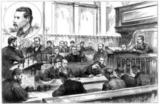 Examination of John F Egan at Birmingham police court, the dynamite plot, 1884. Artist: Unknown
