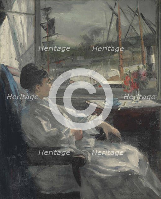 Eva Gonzalès (1849-1883) in Dieppe, c1880. Creator: Guérard-Gonzalès, Jeanne (1852-1924).