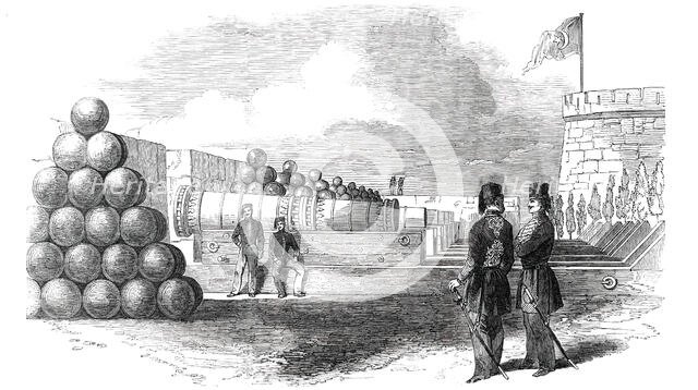 The Dardanelles - the Battery and Stone Shot, 1850. Creator: Unknown.