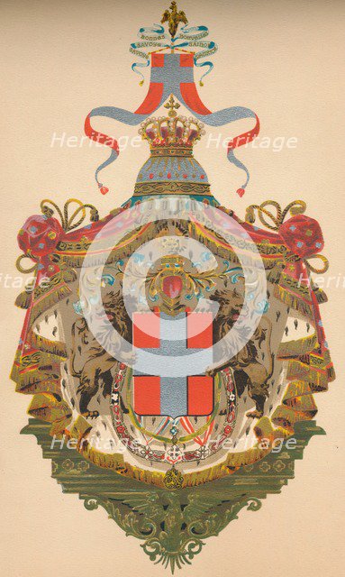 Coat of arms of the Kingdom of Italy, c1933. Artist: Whitehead, Morris & Co Ltd.