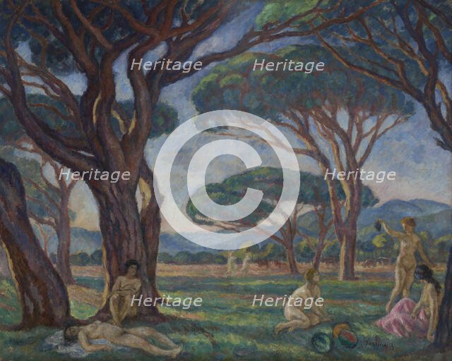 Landscape from Provence with Idyllic Scenes, 1912. Creator: Jozef Pankiewicz.