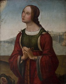 Saint Margaret in prayer, Early16th century. Creator: Costa, Lorenzo (1460-1535).