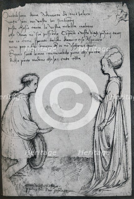 A Love Duet, (c15th century), 1925. Artist: Pisanello