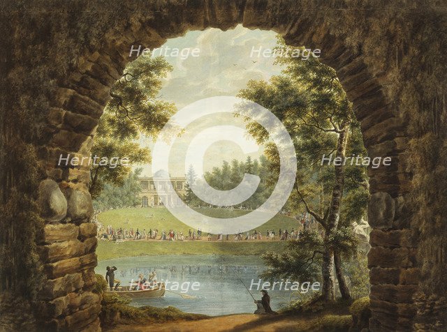 View of Dacha of Prince Stroganov near Saint Petersburg. Artist: Galaktionov, Stepan Philippovich (1779-1854)