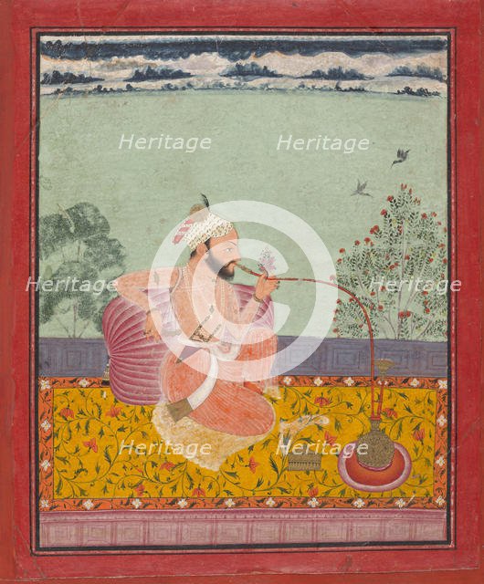 A Raja Smoking a Hookah, ca. 1690-1710. Creator: Unknown.