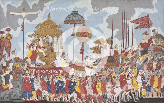 Royal Procession with Raja Amar Singh (Reigned 1787-1798) of Thanjavur (image 1 of 6), c1790. Creator: Unknown.