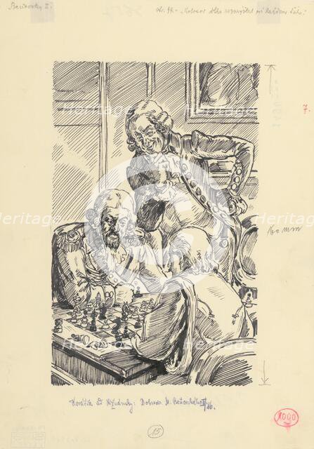 23.- Kolosov thought long and hard about each move, 1953. Creator: Andrej Kovacik.