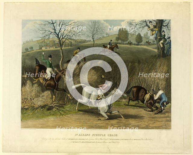 Saint Albans Steeplechase, 1837. Creator: Charles Hunt.