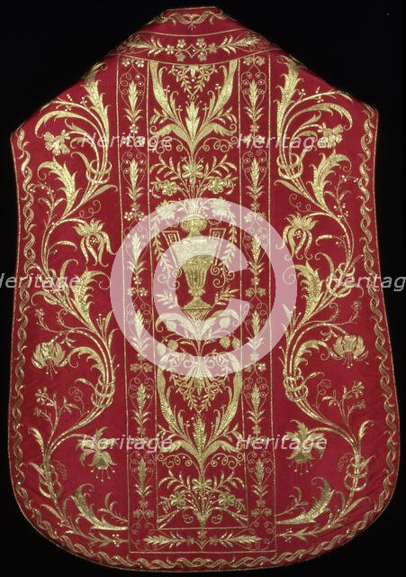 Chasuble, Stole, Maniple, and Burse, Italy, 1775/1825. Creator: Unknown.