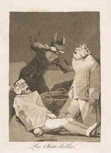Plate 50 from 'Los Caprichos': The Chinchillas (Los Chinchillas.), 1799. Creator: Francisco Goya.