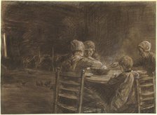 East Frisian Peasants Eating Supper, 1893. Creator: Max Liebermann.