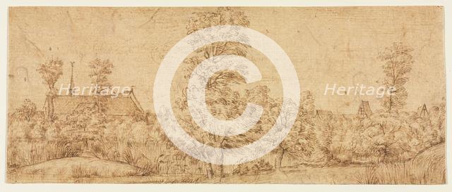 Trees before a Village, third quarter 17th century. Creator: Jan Lievens (Dutch, 1607-1674), attributed to.