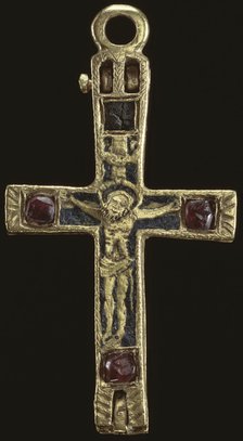 Reliquary pendant cross, medieval. Artist: Unknown